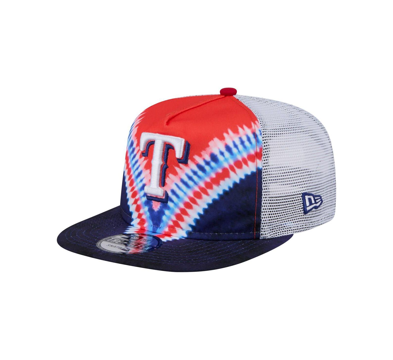 New Era Men's Texas Rangers Tie-Dye Golfer Trucker Adjustable Hat
