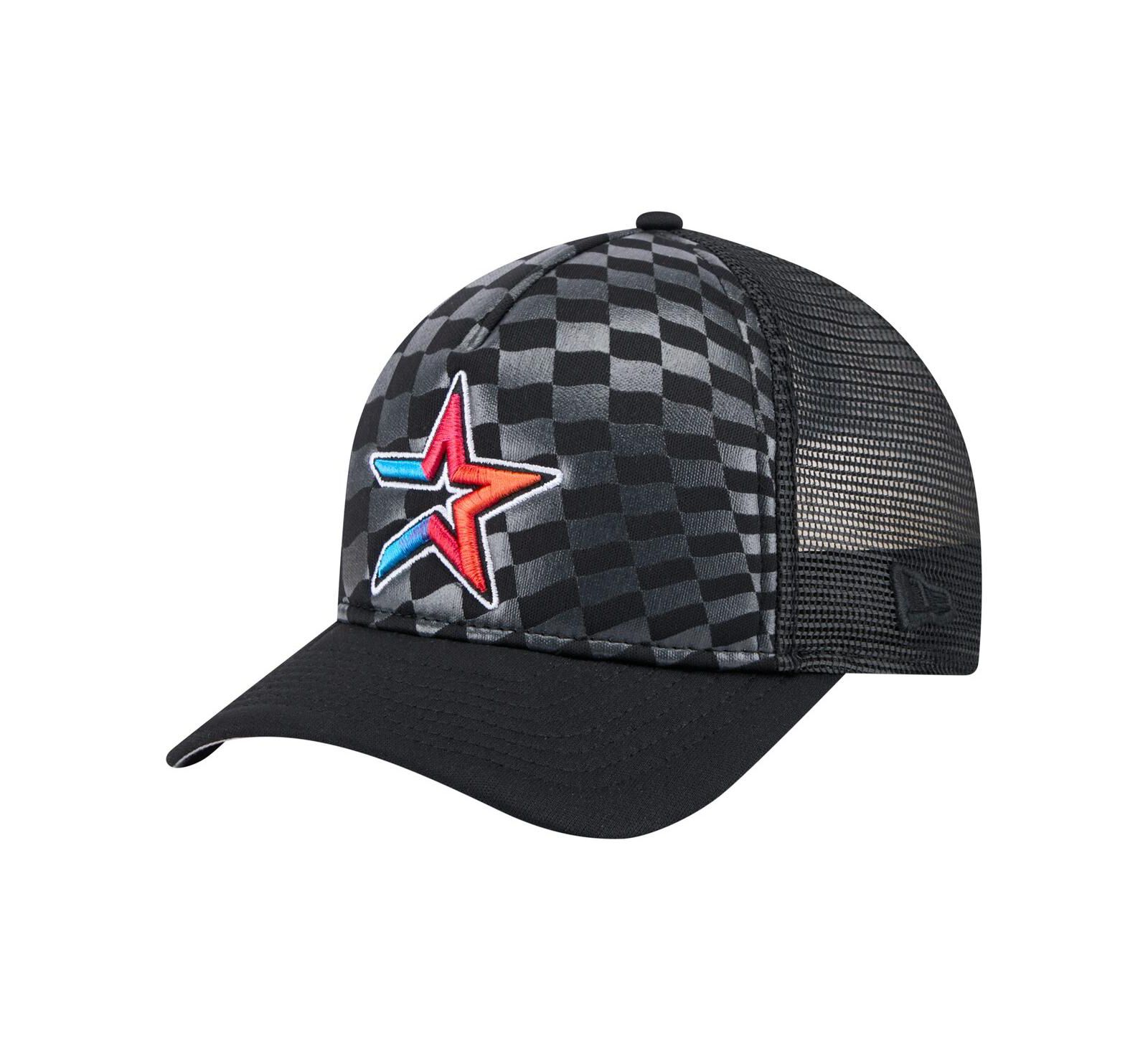 New Era Men's Black Houston Astros Gradient 9FORTY A-Frame M-Crown Trucker Adjustable Hat