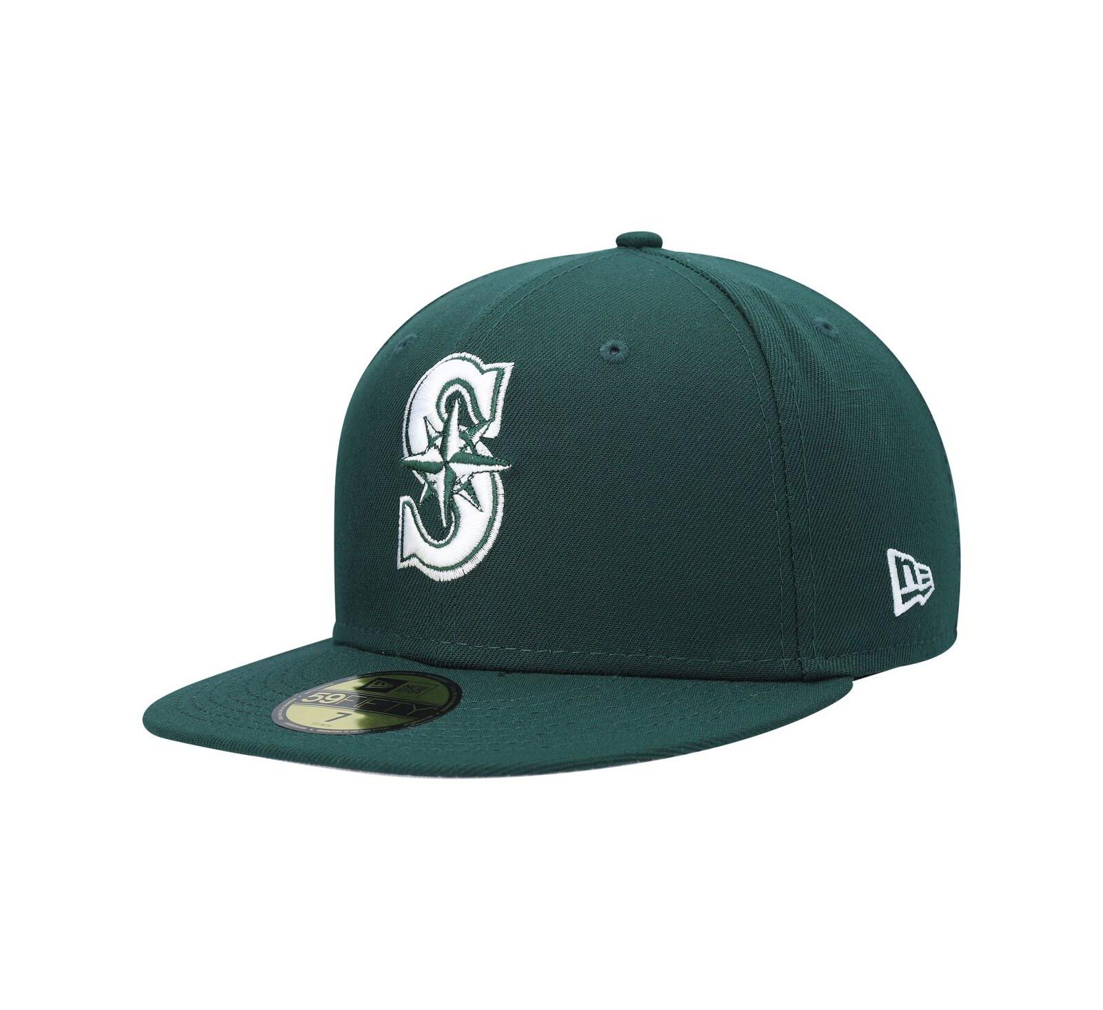 New Era Men's Green Seattle Mariners White Logo 59FIFTY Fitted Hat