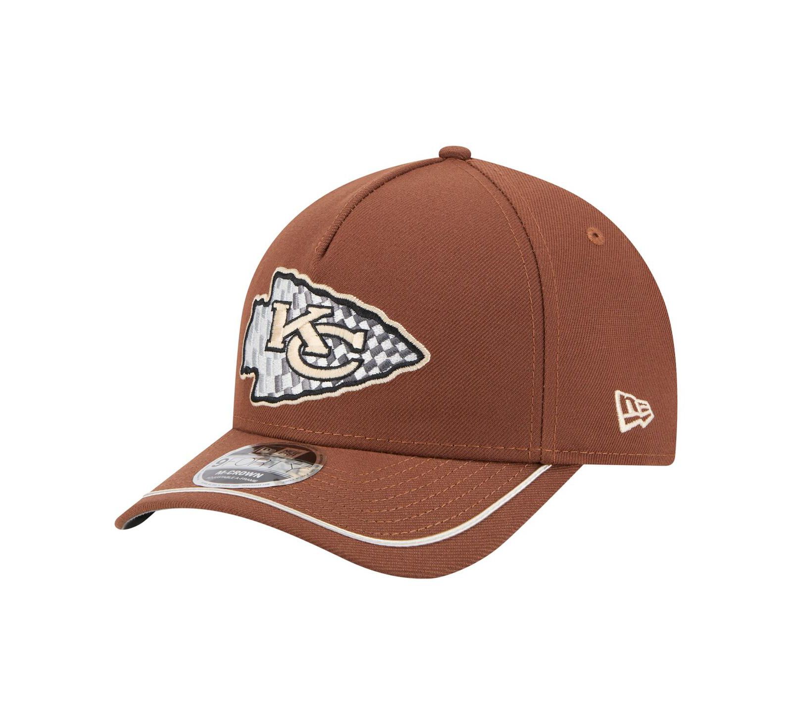 Мужская регулируемая кепка New Era Kansas City Chiefs Motorsport 9FORTY, коричневая