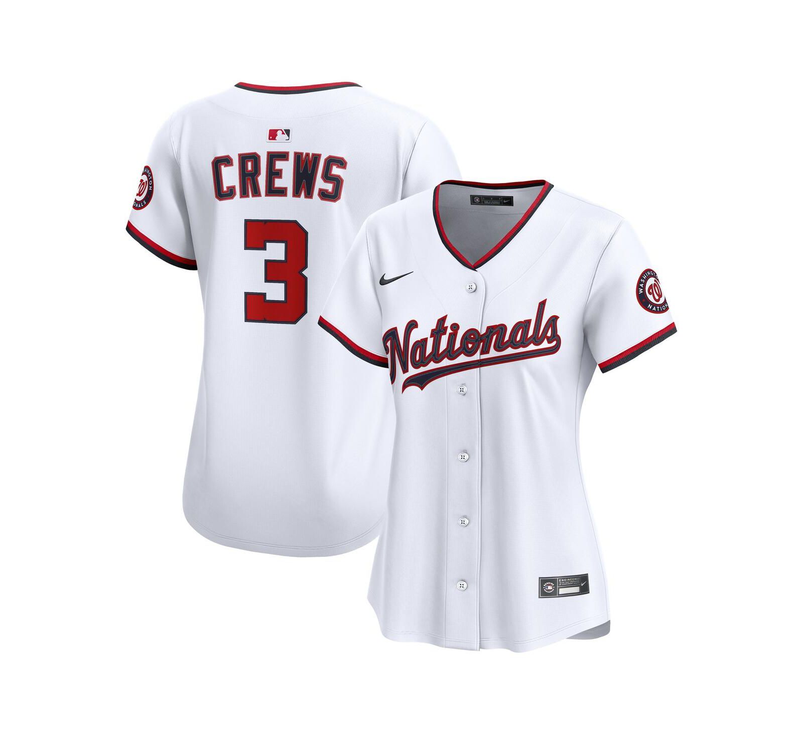Nike Женская джерси Washington Nationals Dylan Crews White Limited Player