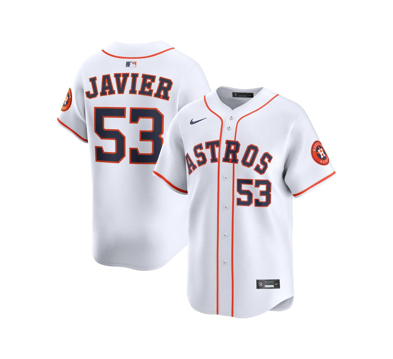 Nike Мужская джерси Cristian Javier White Houston Astros Home Limited Player