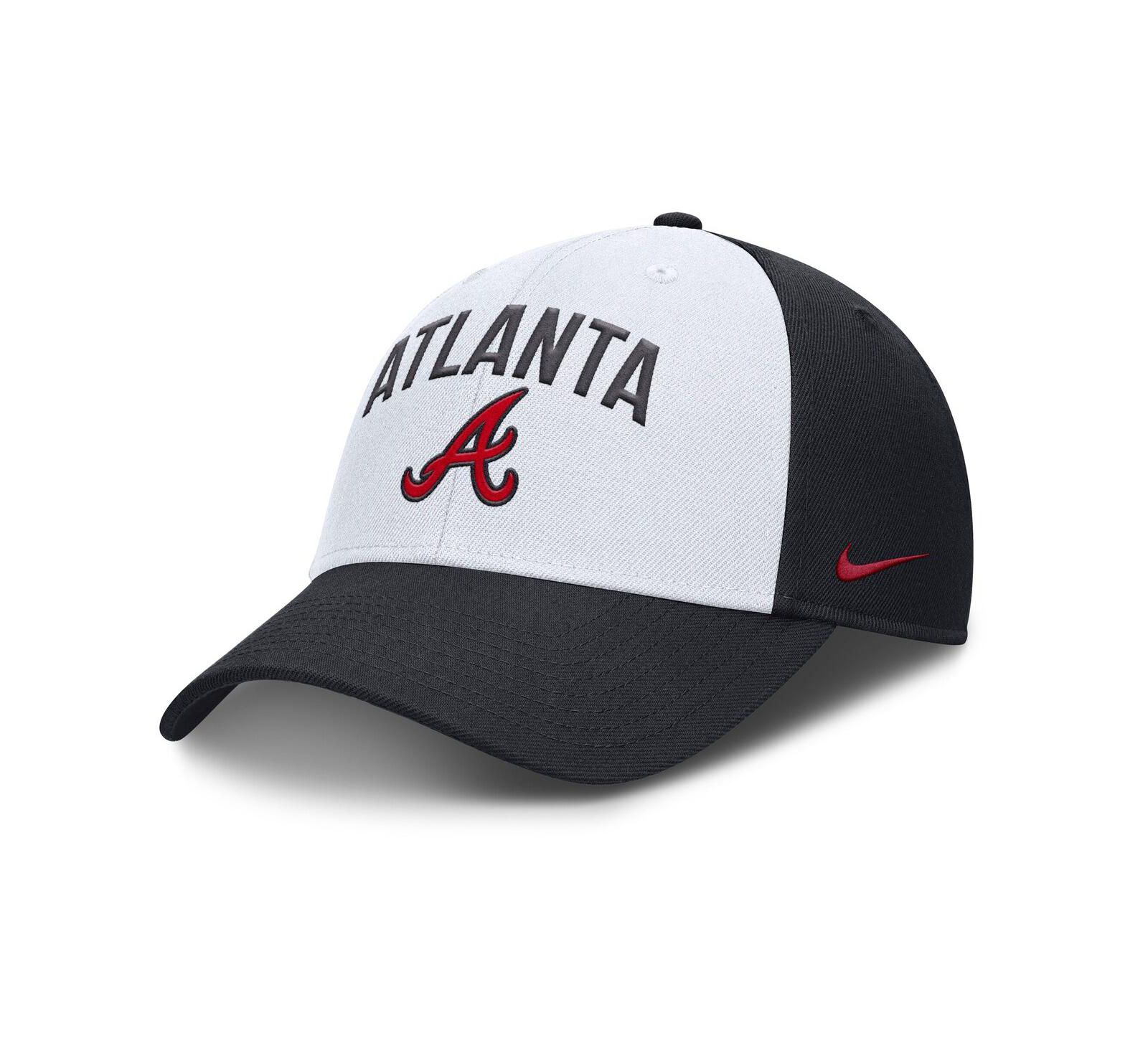 Мужская бейсболка Nike Men's White/Navy Atlanta Braves Club Performance Adjustable Hat