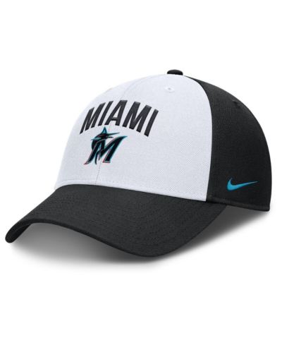 Nike Мужская кепка Miami Marlins Club Performance, White/Black, регулируемая