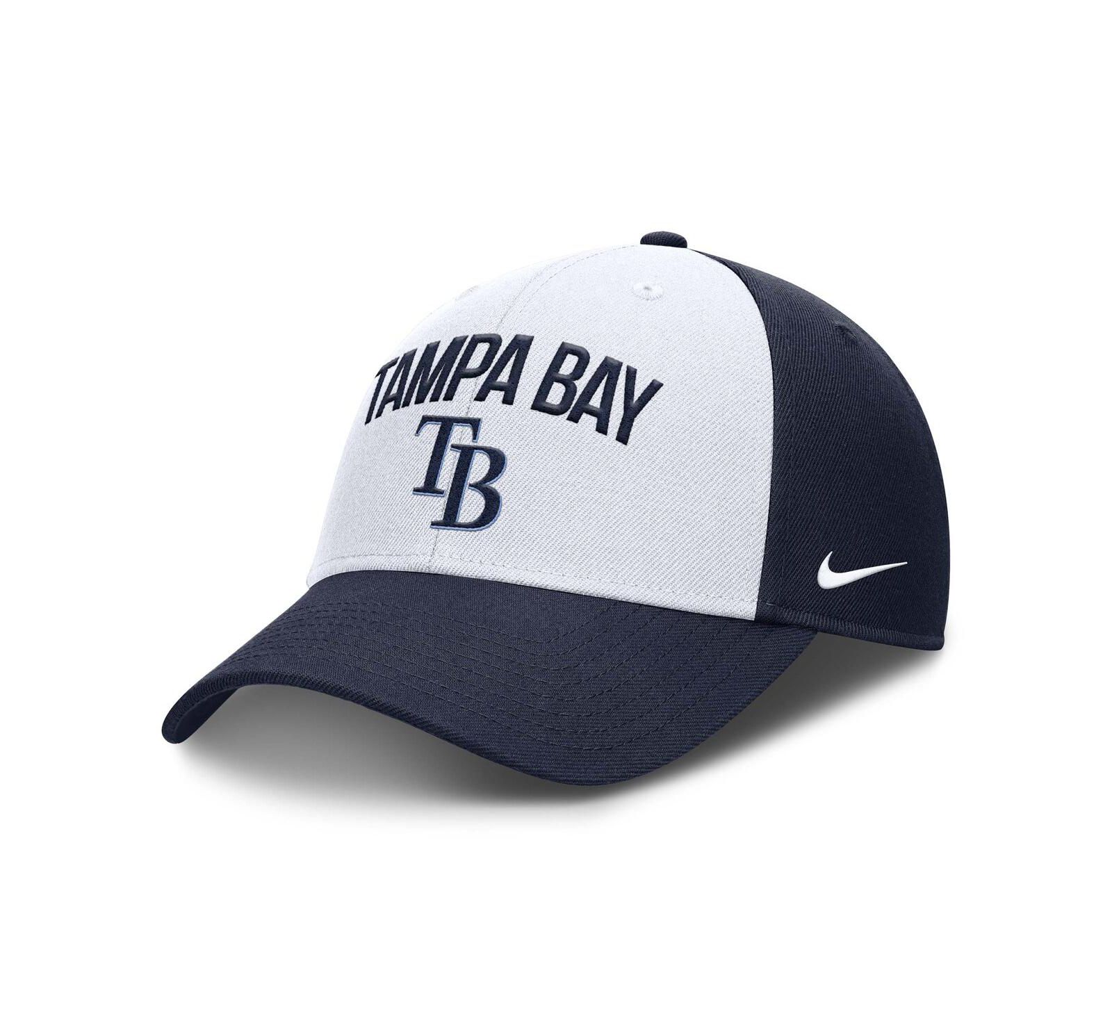 Nike Men's White/Navy Tampa Bay Rays Club Performance Adjustable Hat