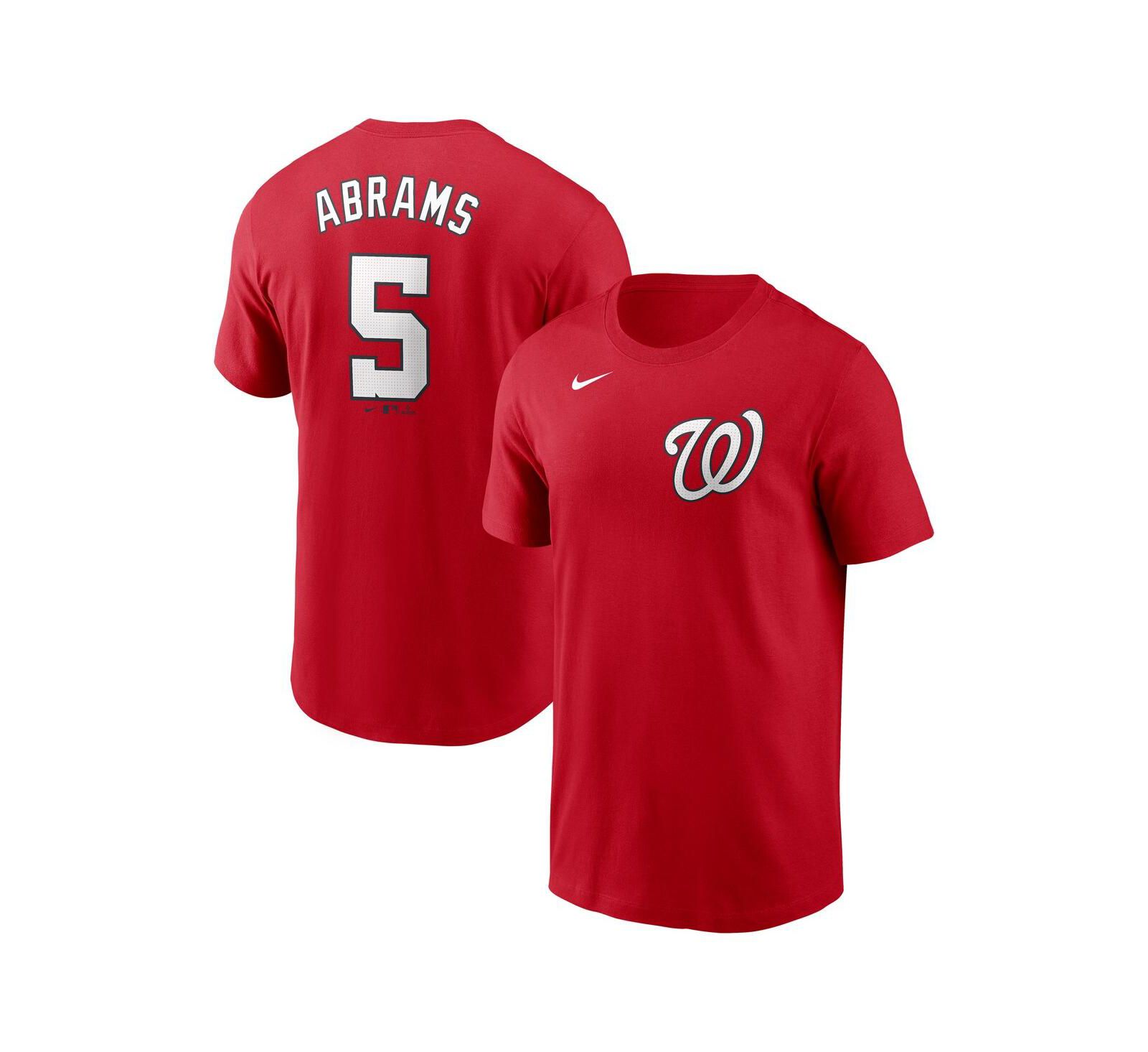 Мужская футболка Nike CJ Abrams Red Washington Nationals Fuse Name & Number