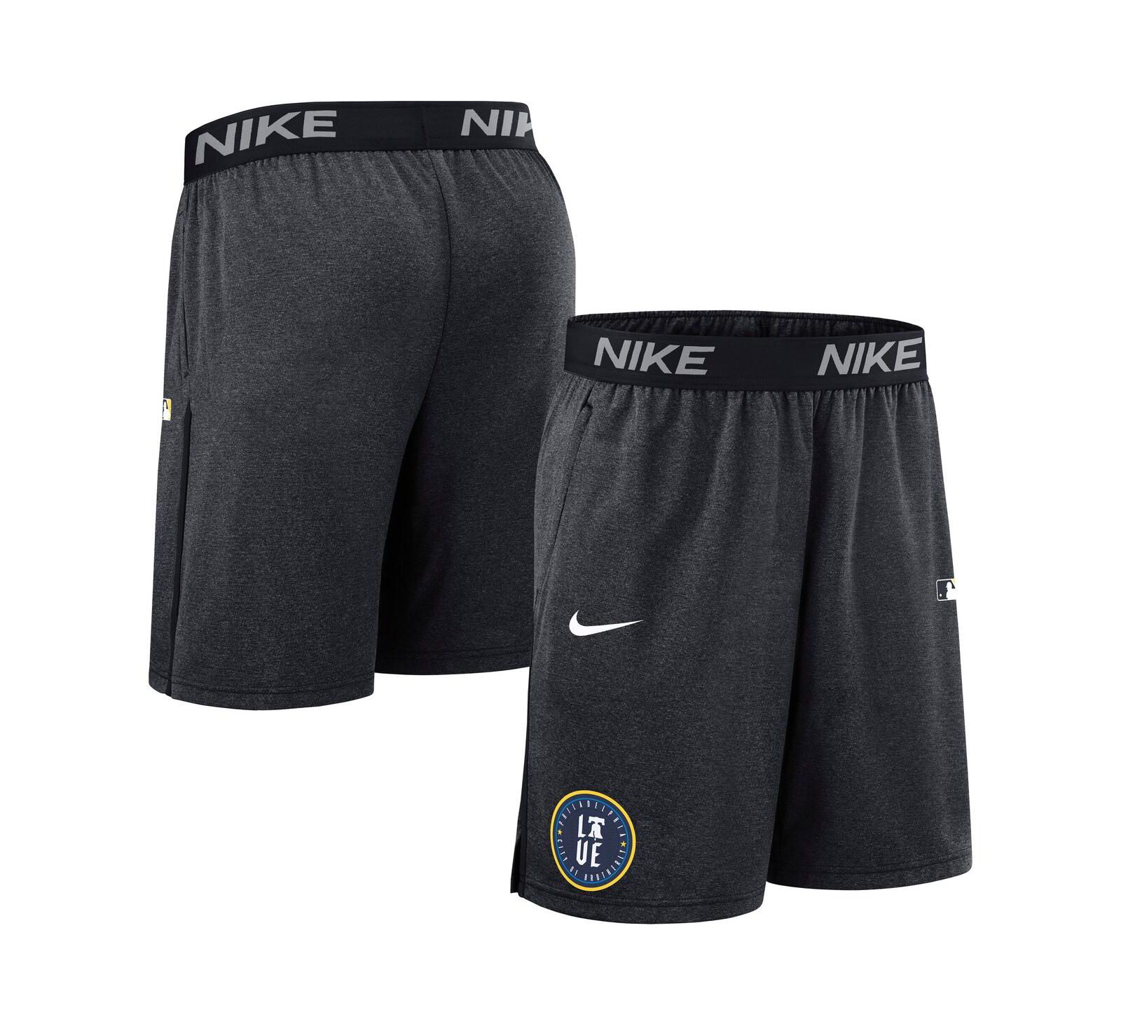 Nike Men's Black Philadelphia Phillies Authentic Collection City Connect Performance Knit Shorts