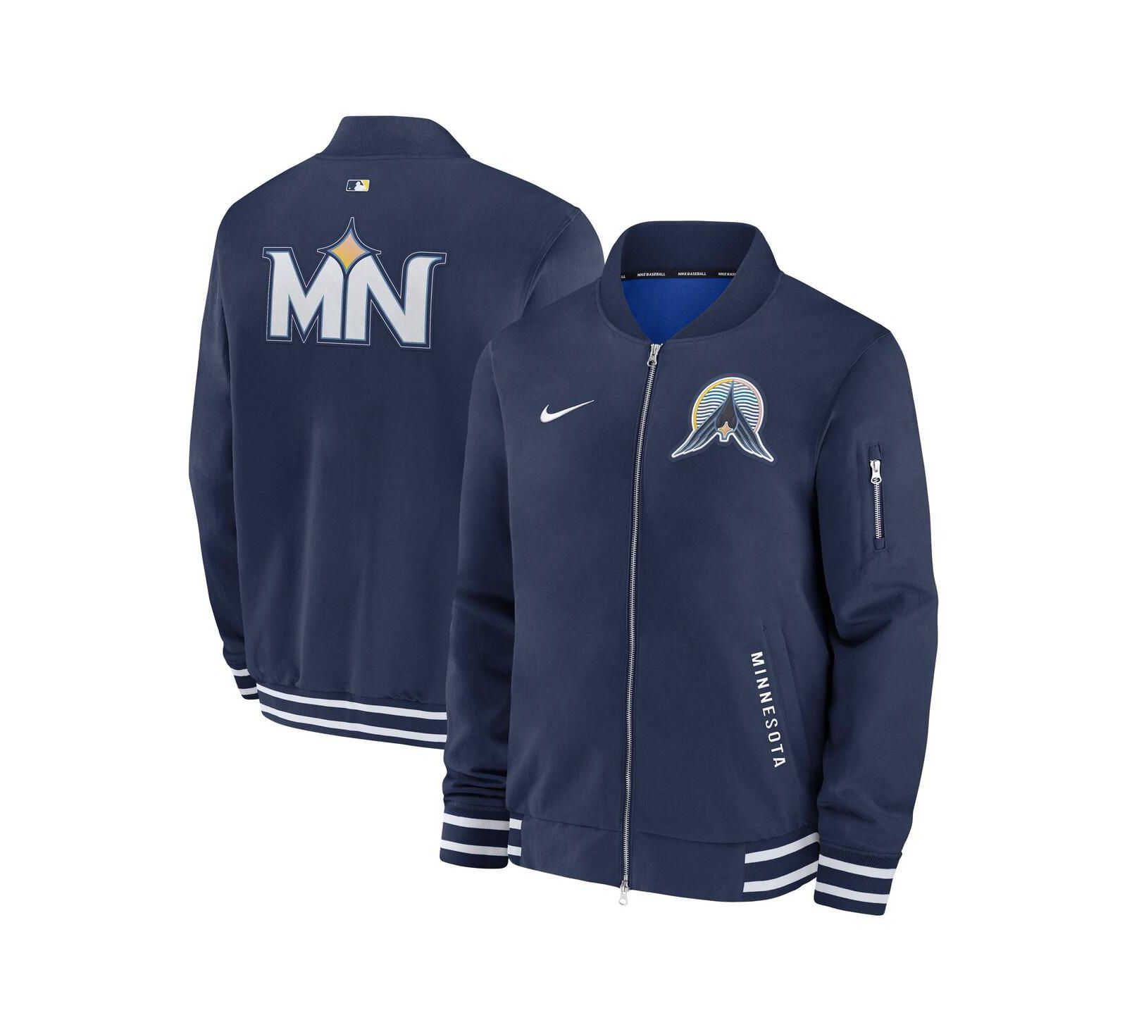 Мужская куртка-бомбер Nike Minnesota Twins Authentic Collection City Connect Full-Zip