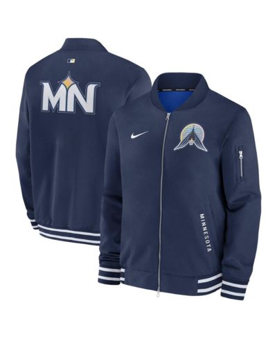 Nike Men's Navy Minnesota Twins Authentic Collection City Connect Full-Zip Bomber Jacket