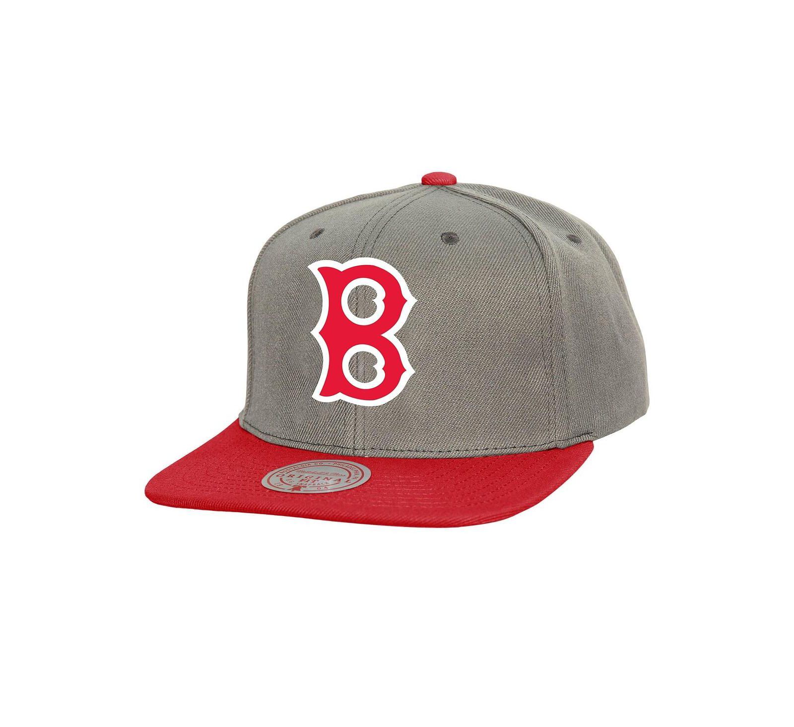 Mitchell & Ness Men's Gray Boston Red Sox Cooperstown Collection Basic Flip Snapback Hat