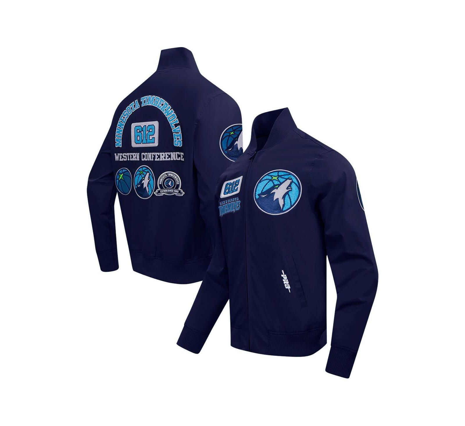 Мужская куртка Pro Standard Navy Minnesota Timberwolves Area Code Twill с полной молнией