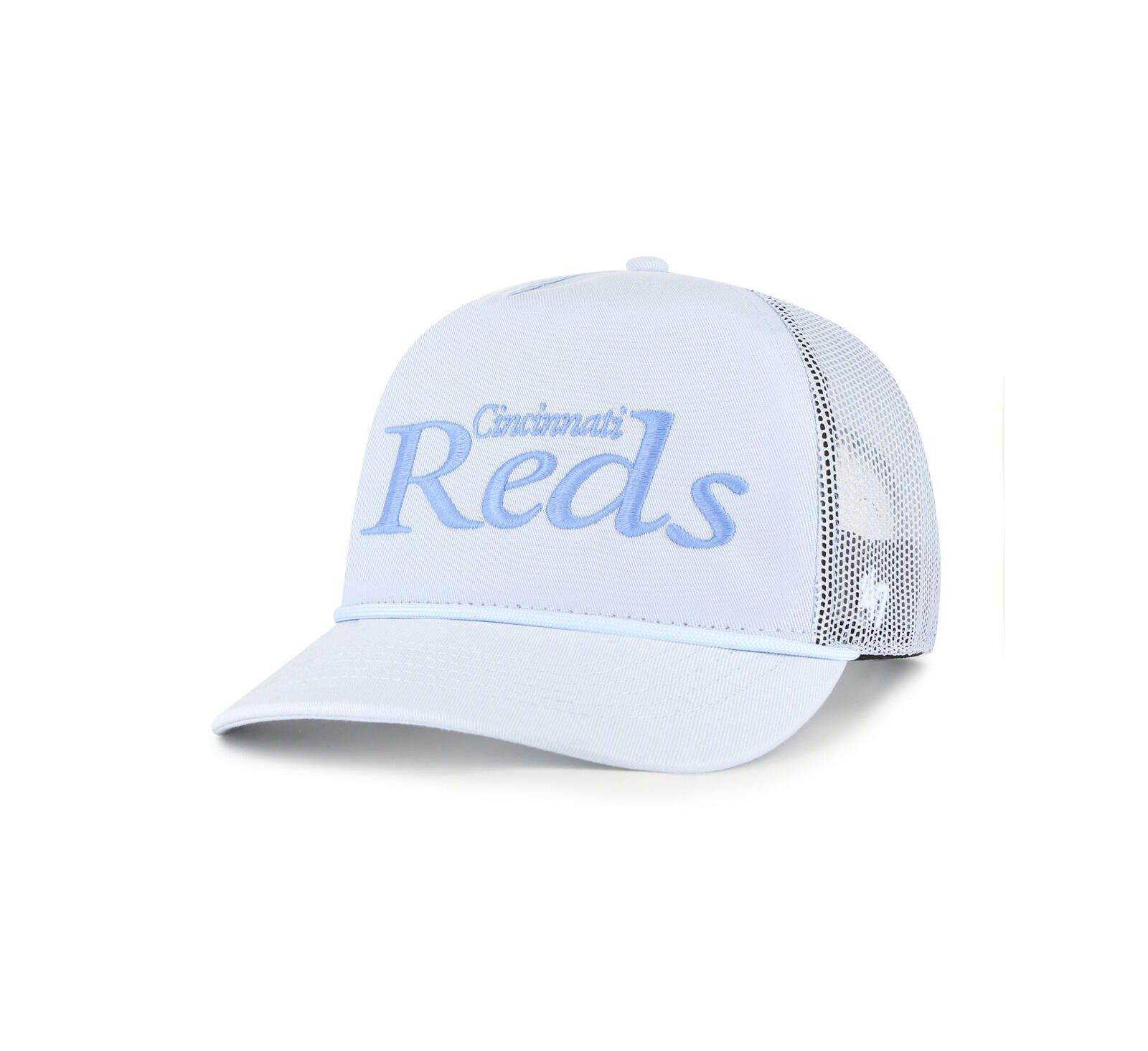 Мужская кепка '47 Brand Light Blue Cincinnati Reds Foundation Script Hitch Adjustable Trucker