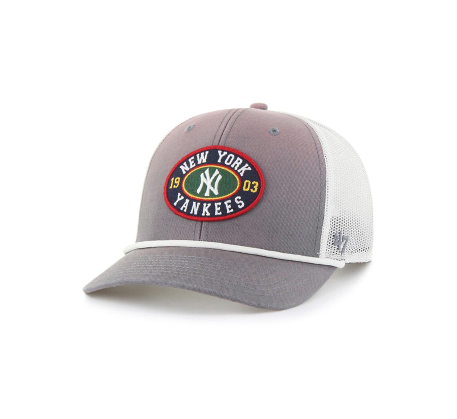 Мужская кепка '47 Brand New York Yankees Tide Sweep Rope Trucker, цвет gray/white