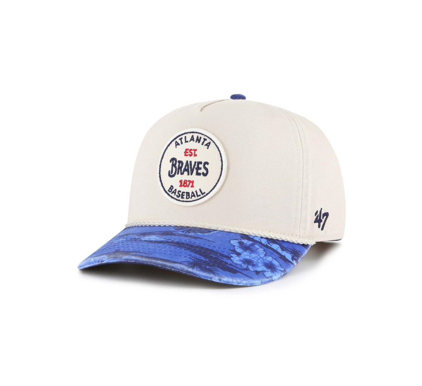 '47 Brand Men's Cream/Navy Atlanta Braves Fiji Rope Hitch Adjustable Hat