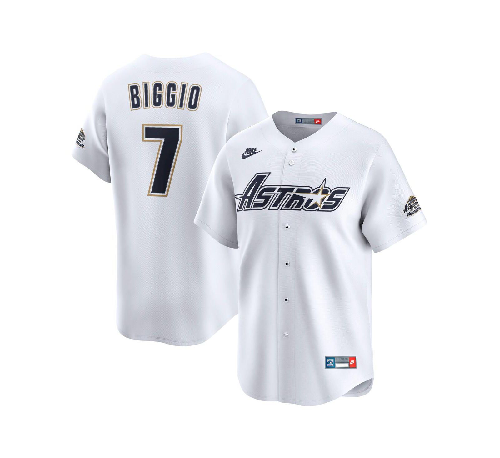 Nike Men's Craig Biggio White Houston Astros Throwback Cooperstown Collection Limited Jersey