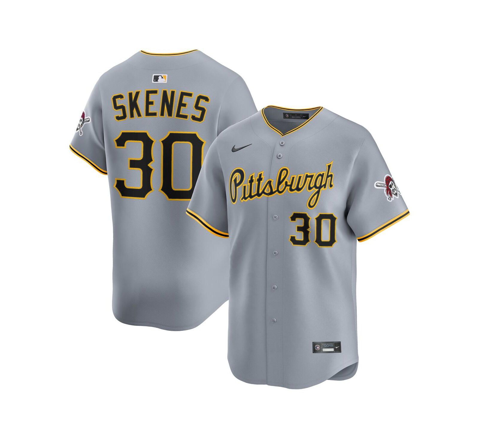 Мужская джерси Nike Paul Skenes Gray Pittsburgh Pirates Road Limited Player Jersey