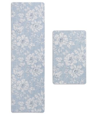 Laura Ashley Коврик для ванной Iris Ant-Fatigue, 2-Pc. Wellness Mats