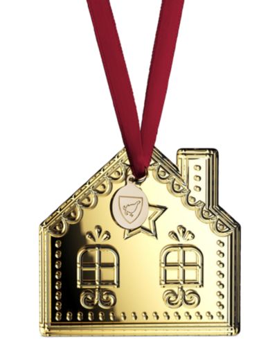 Украшение Orrefors 2025 Annual Holiday 21-Karat Gold Gingerbread House Ornament
