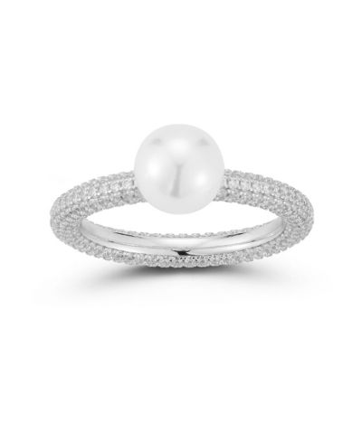 Кольцо Rachel Zoe Plated Sterling Pearl Pave Band