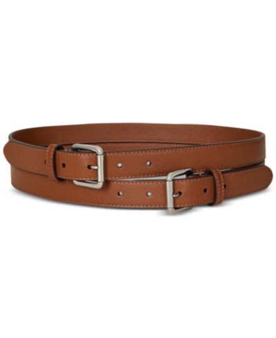 Lauren Ralph Lauren Double-Buckle Stacked Wide Leather Belt