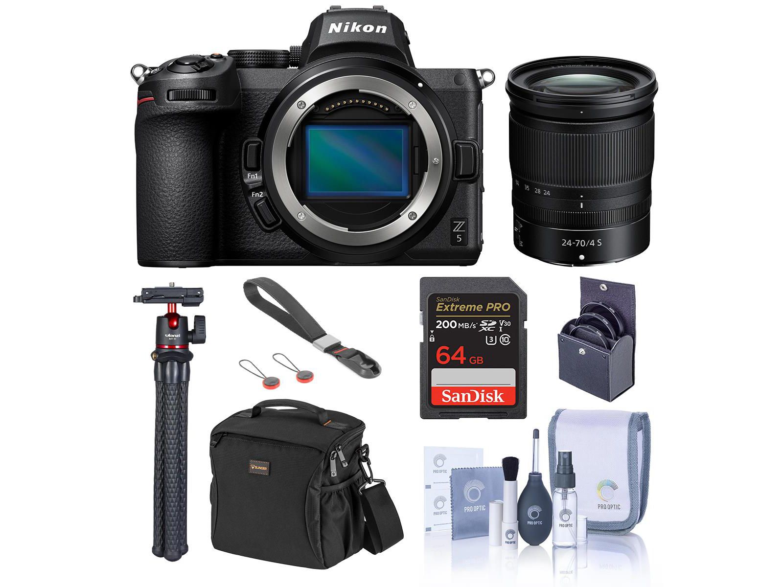 Nikon Z5 Mirrorless Camera w/NIKKOR Z 24-70mm f/4 S Lens,w/64GB Card,Tripod