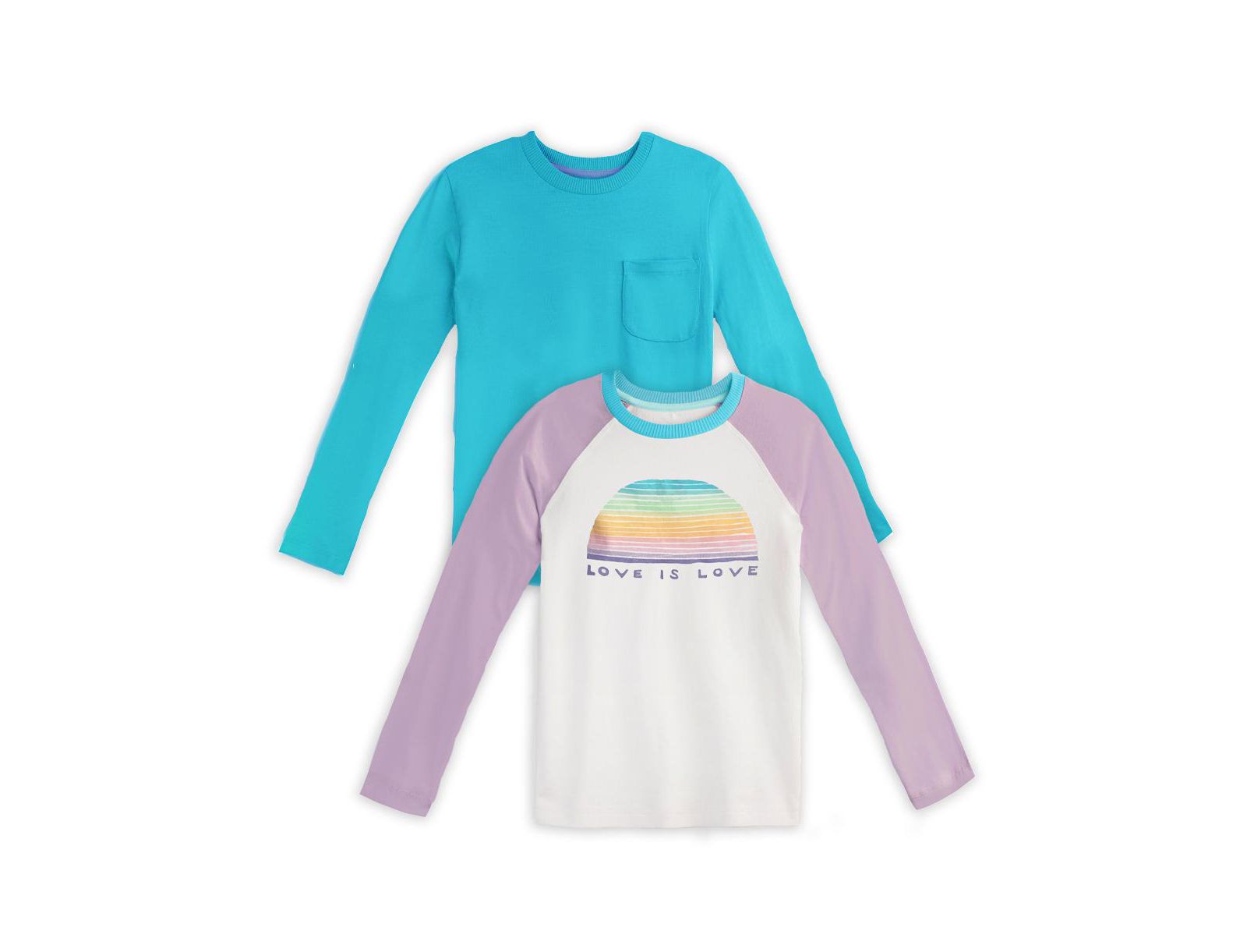 Mightly Toddler Fair Trade Organic Cotton Long Sleeve T-Shirts, 2-pack