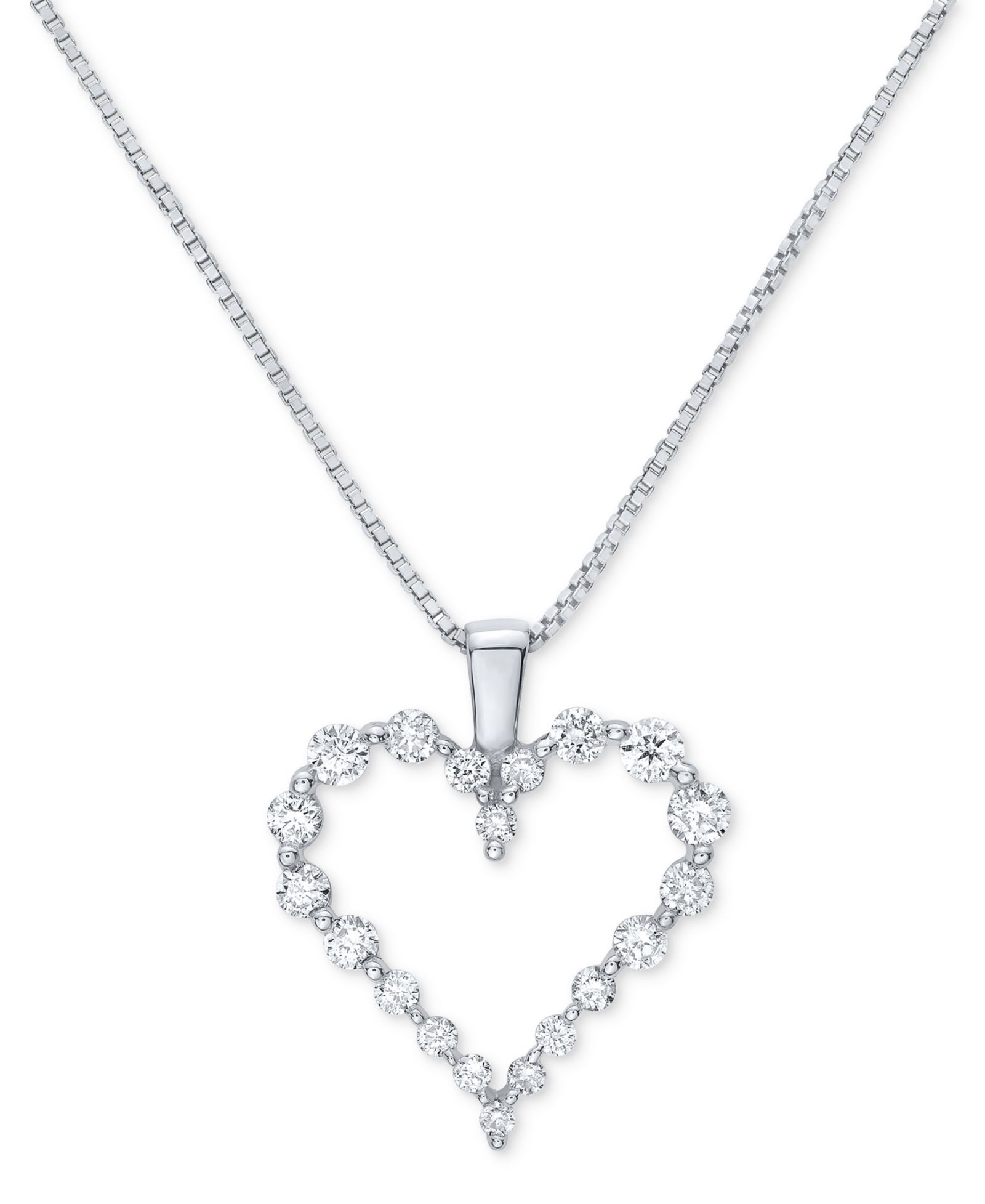Подвеска Diamond Heart 18" в 14k White Gold