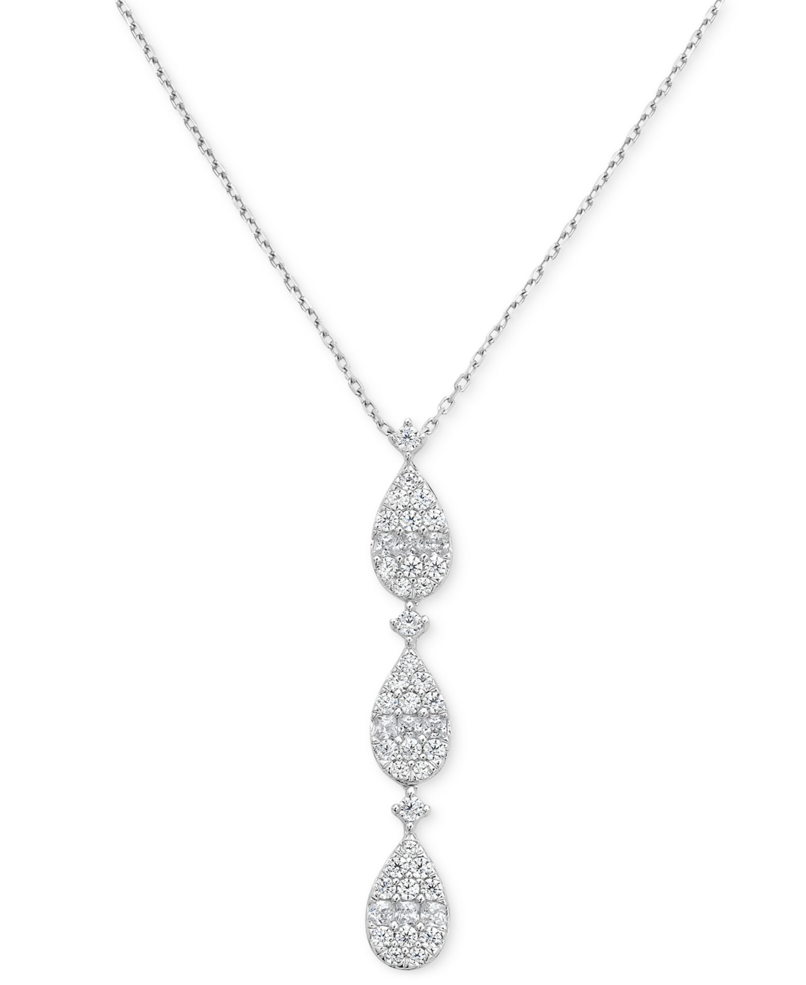 Подвесная колье Diamond Tiered 18" (1/2 ct. t.w.) в 10k White Gold
