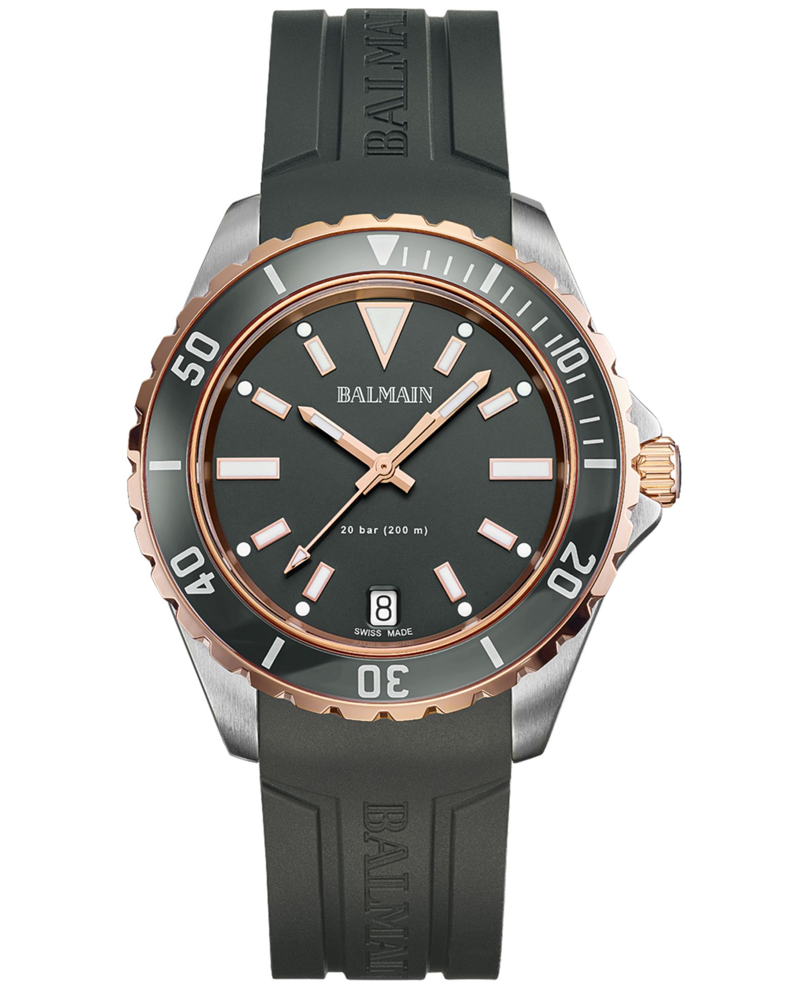 Balmain Мужские часы Swiss Ophrys Black Rubber Strap 43mm