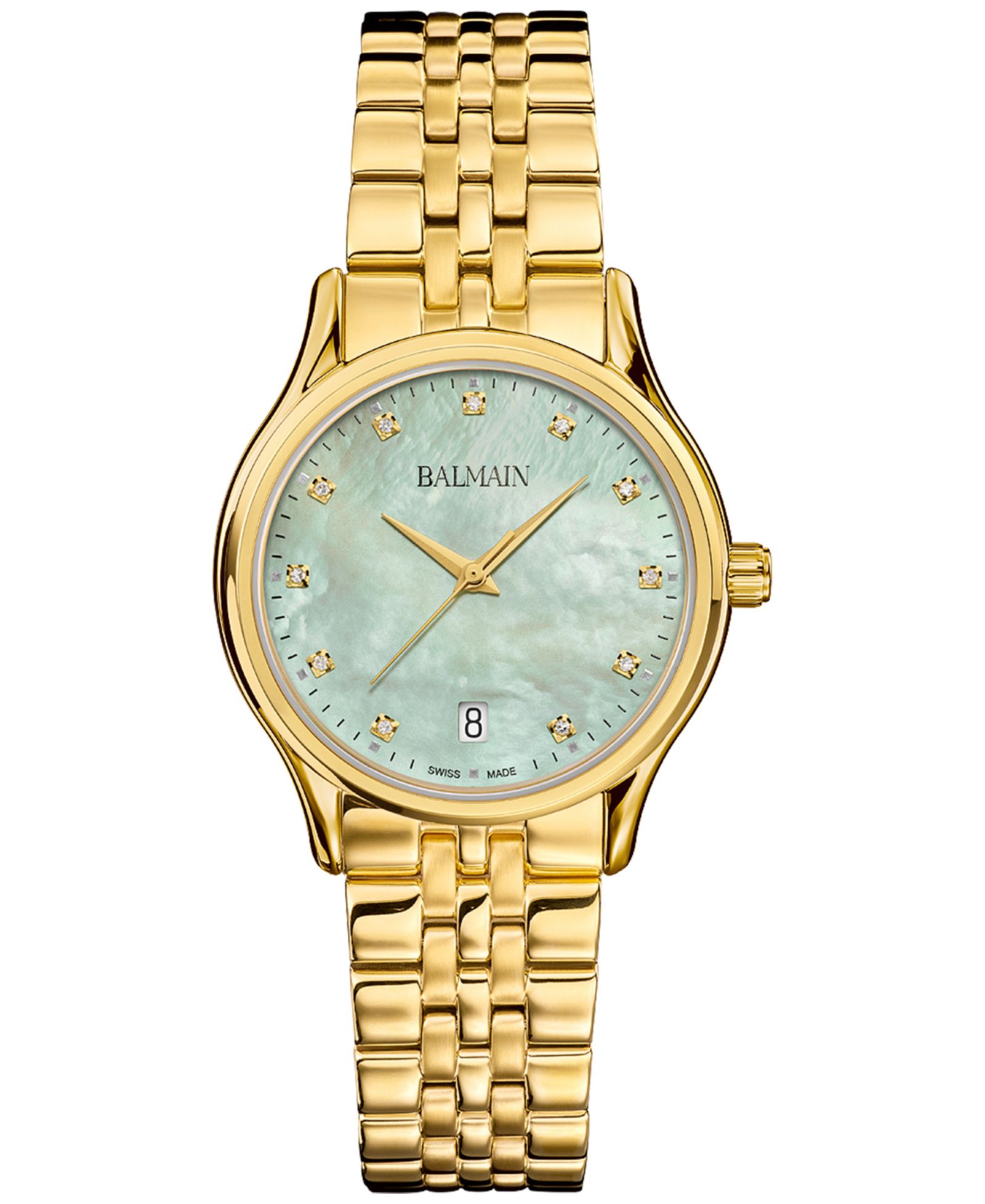 Часы Balmain Women's Swiss Beleganza Diamond Gold PVD Stainless Steel 32mm
