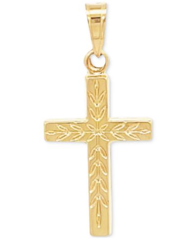 Подвеска в виде маленького листа из золота 14k