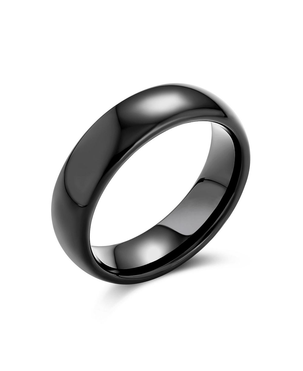 Bling Jewelry Classic Dome Wedding Band Ring Gold Tone Titanium Comfort 6MM