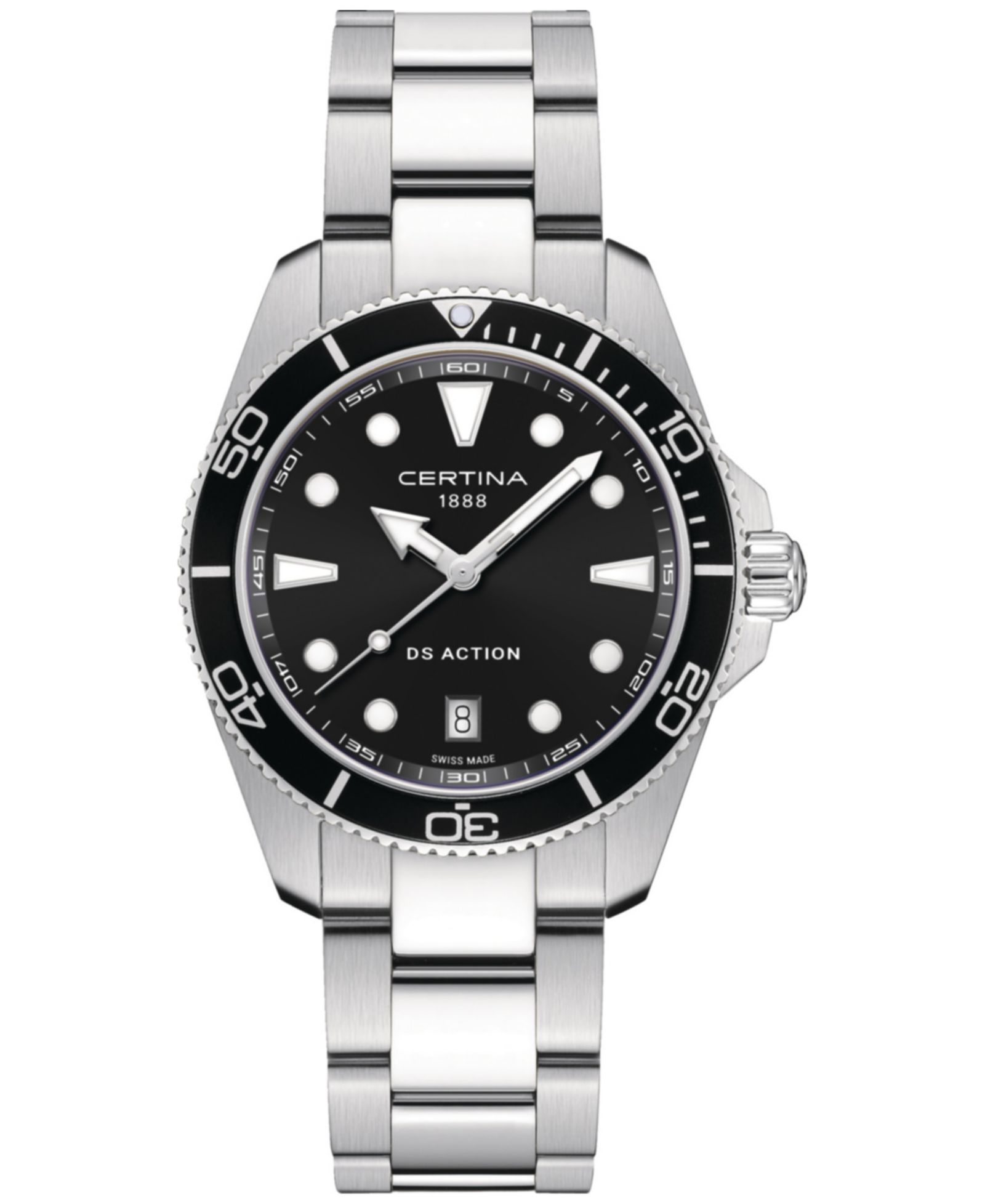 Мужские часы Certina Swiss DS Action Stainless Steel Bracelet 40mm