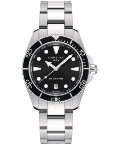 Мужские часы Certina Swiss DS Action Stainless Steel Bracelet 40mm