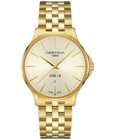 Часы Certina Men's Swiss DS-8 Gold PVD Stainless Steel Bracelet 40mm