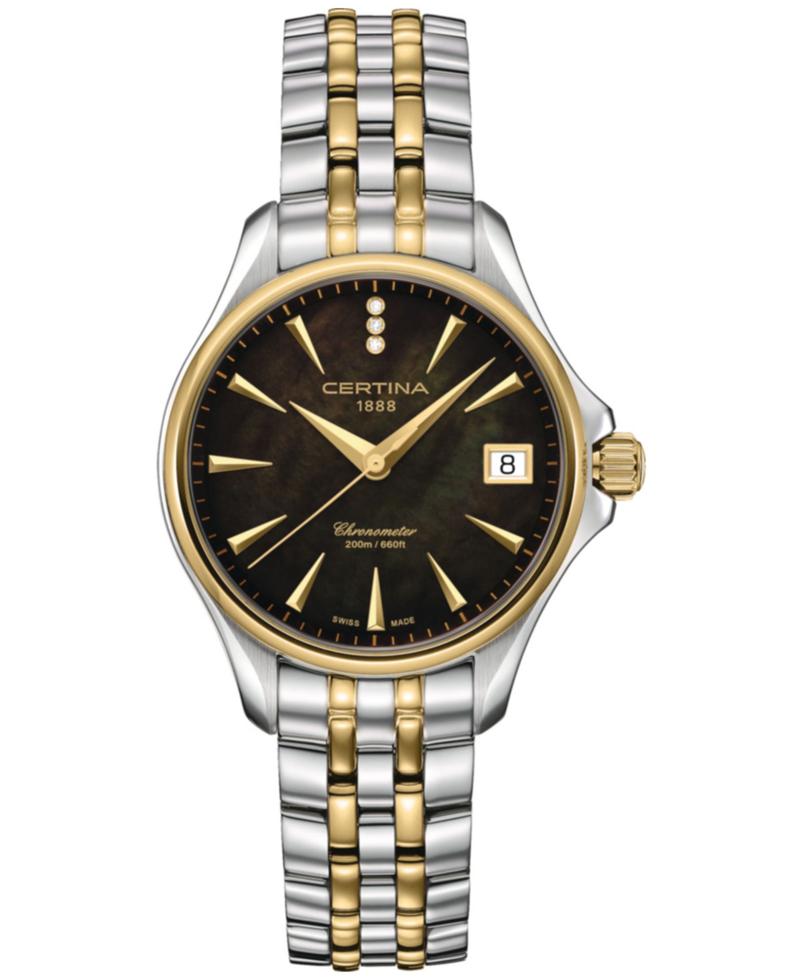 Certina Women's Swiss DS Action Diamond Accent Two-Tone Stainless Steel Bracelet Watch 34mm