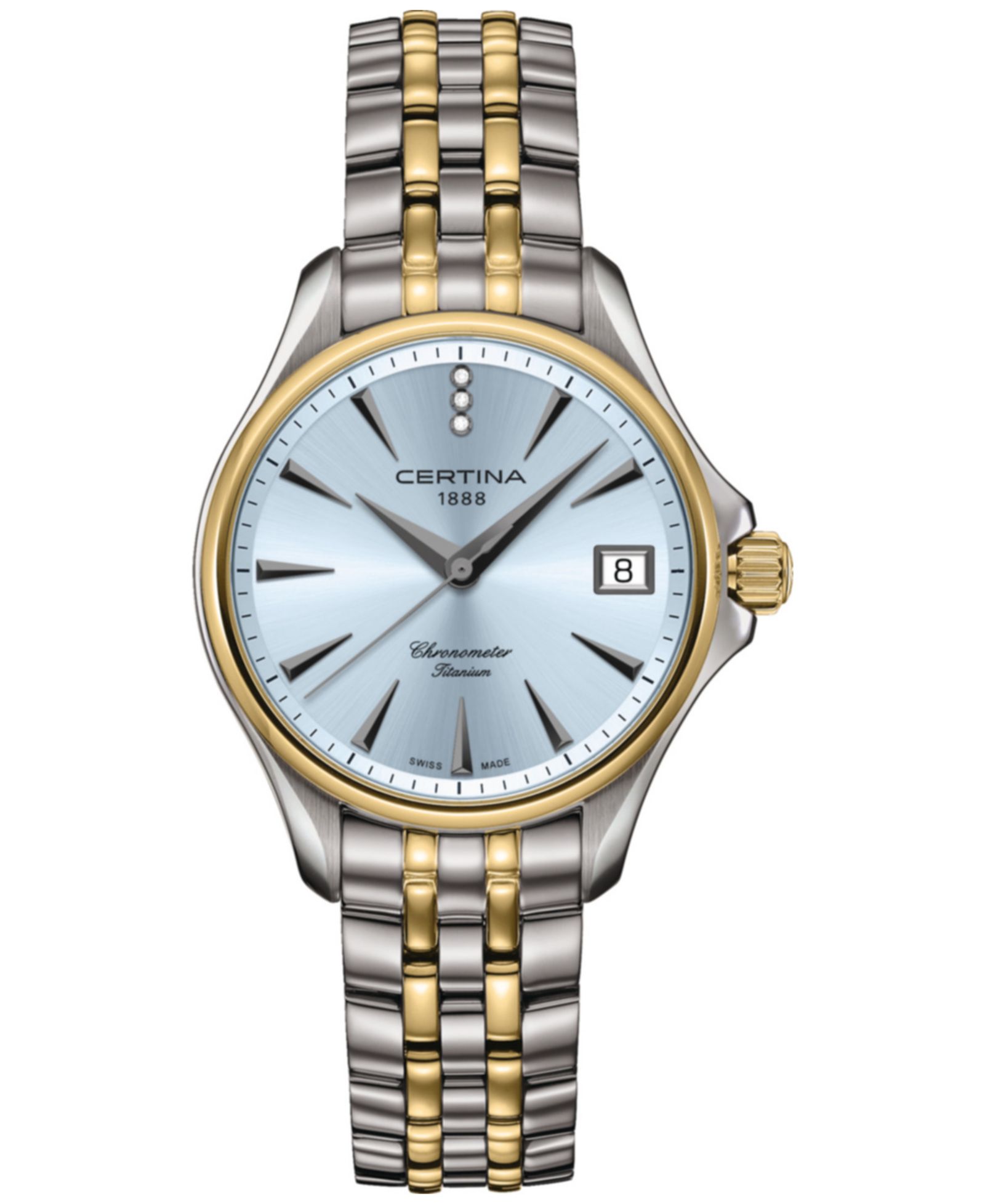 Certina Women's Swiss DS Action Diamond Accent Two-Tone Titanium Bracelet Watch 34mm