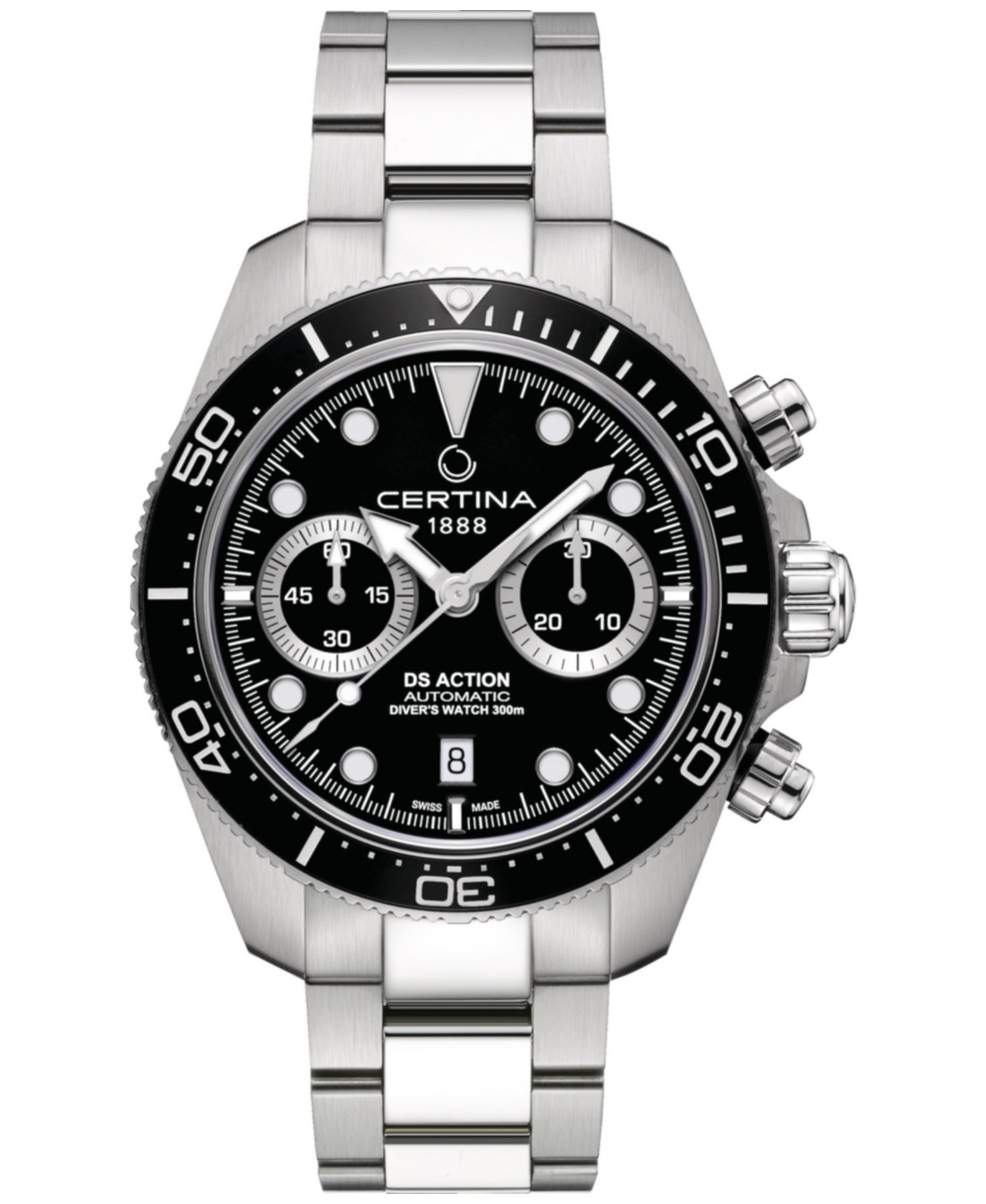 Certina Мужские часы Certina Swiss Automatic Chronograph DS Action Stainless Steel 45mm