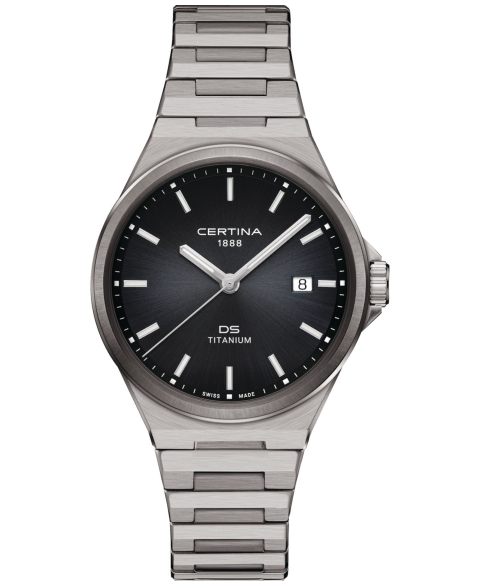 Мужские часы Certina Swiss DS-7 Silver-Tone Titanium Bracelet 39mm