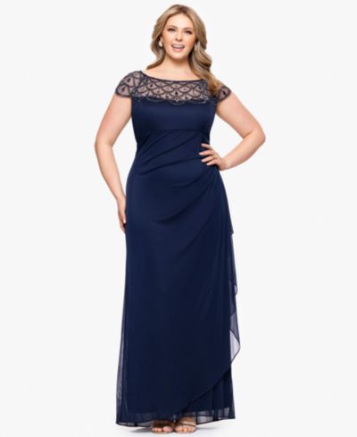 Платье XSCAPE Plus Boat-Neck Long Sheath