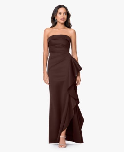 XSCAPE Women's Long Strapless Dress