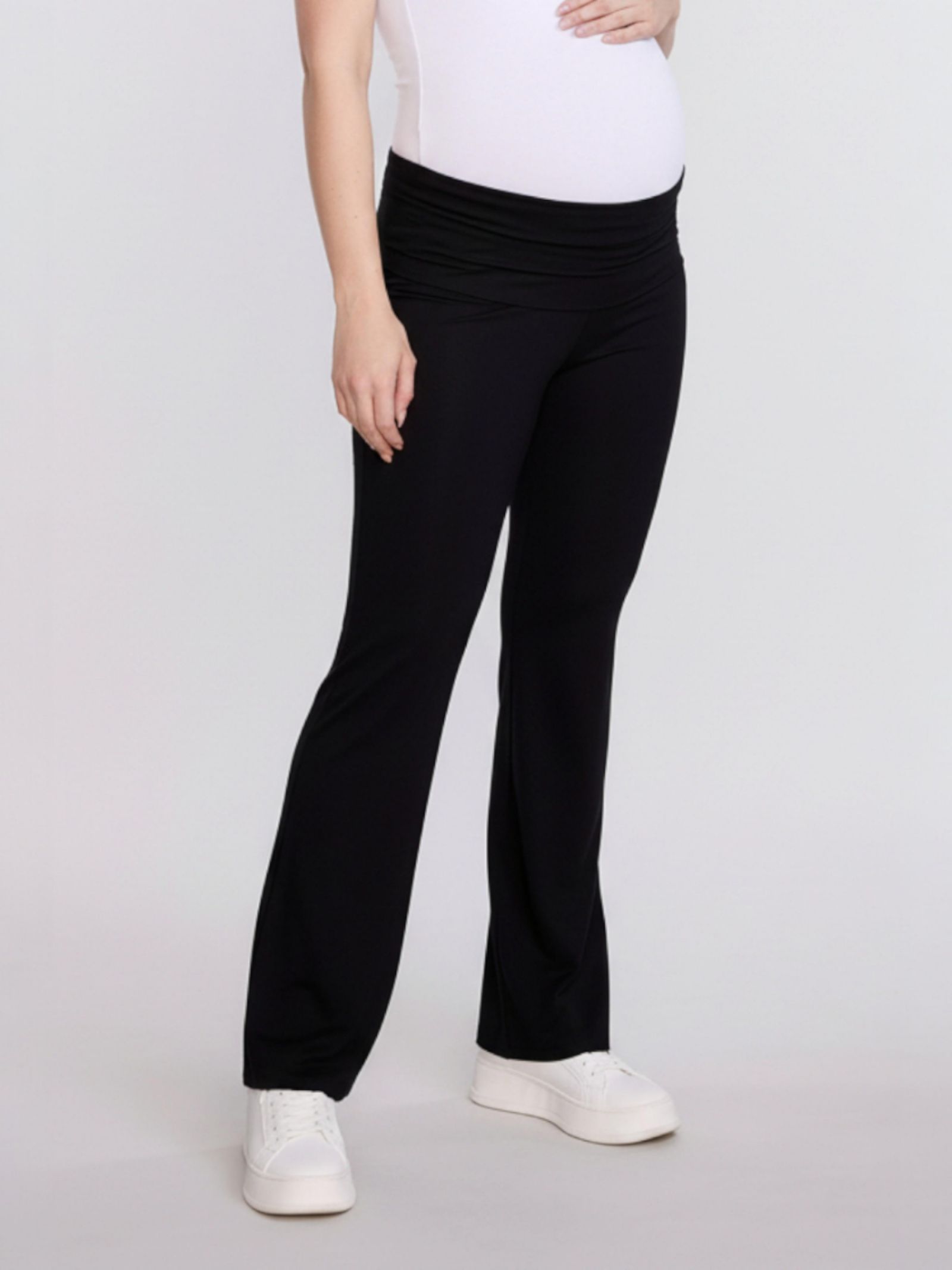 Motherhood Maternity Women's Roll Over Waistband Flare Legging - Motherhood