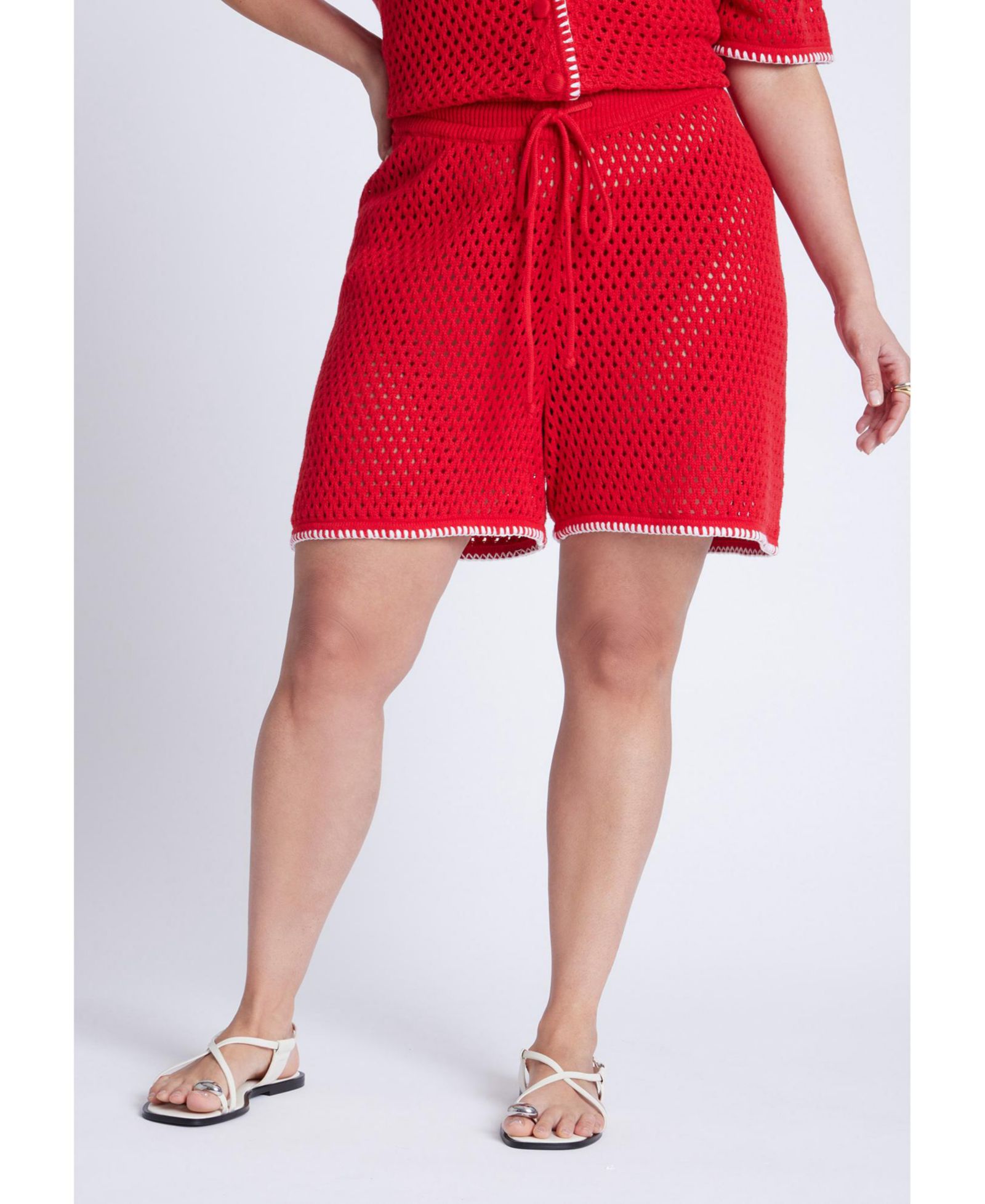 ELOQUII Women's Crochet Knitted Short