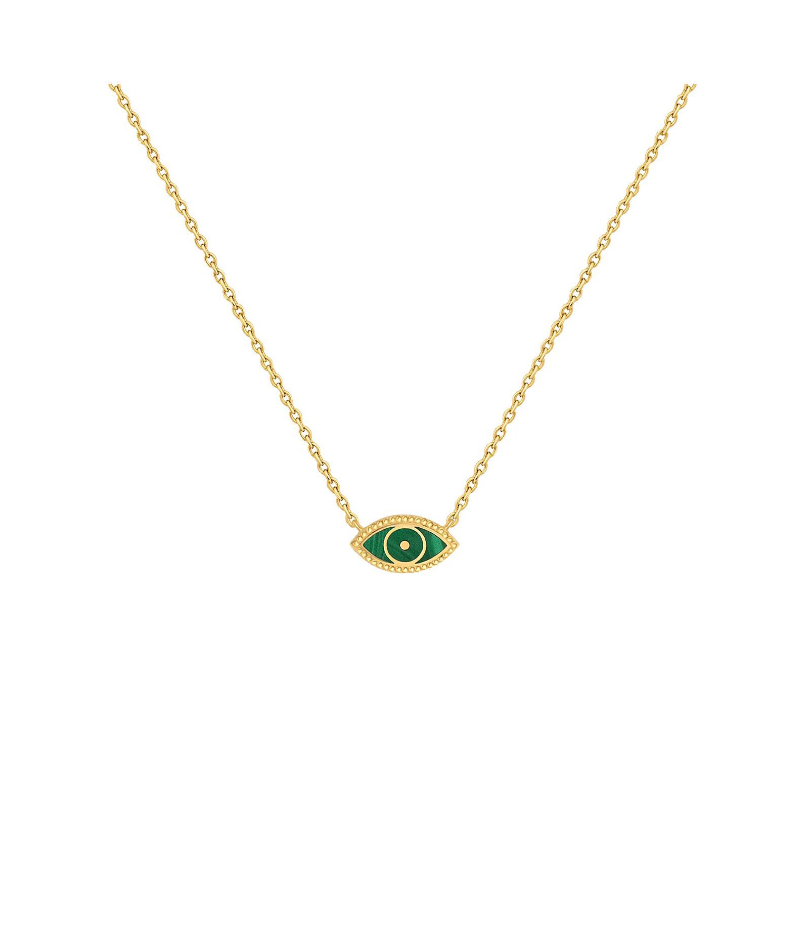 Подвеска Karma and Luck Malachite Gold Evil Eye Charm