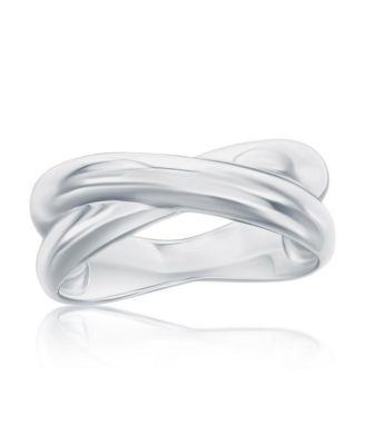 Sterling Silver, Polished Puffed 'X' Design Ring