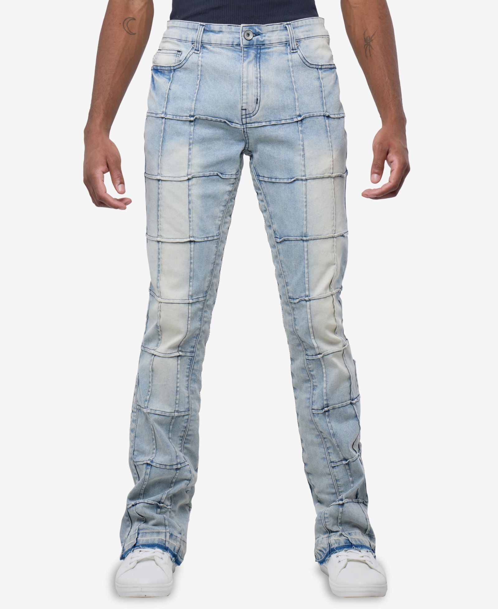 RAW X Men's Box Panel Fashion Stacked Jeans