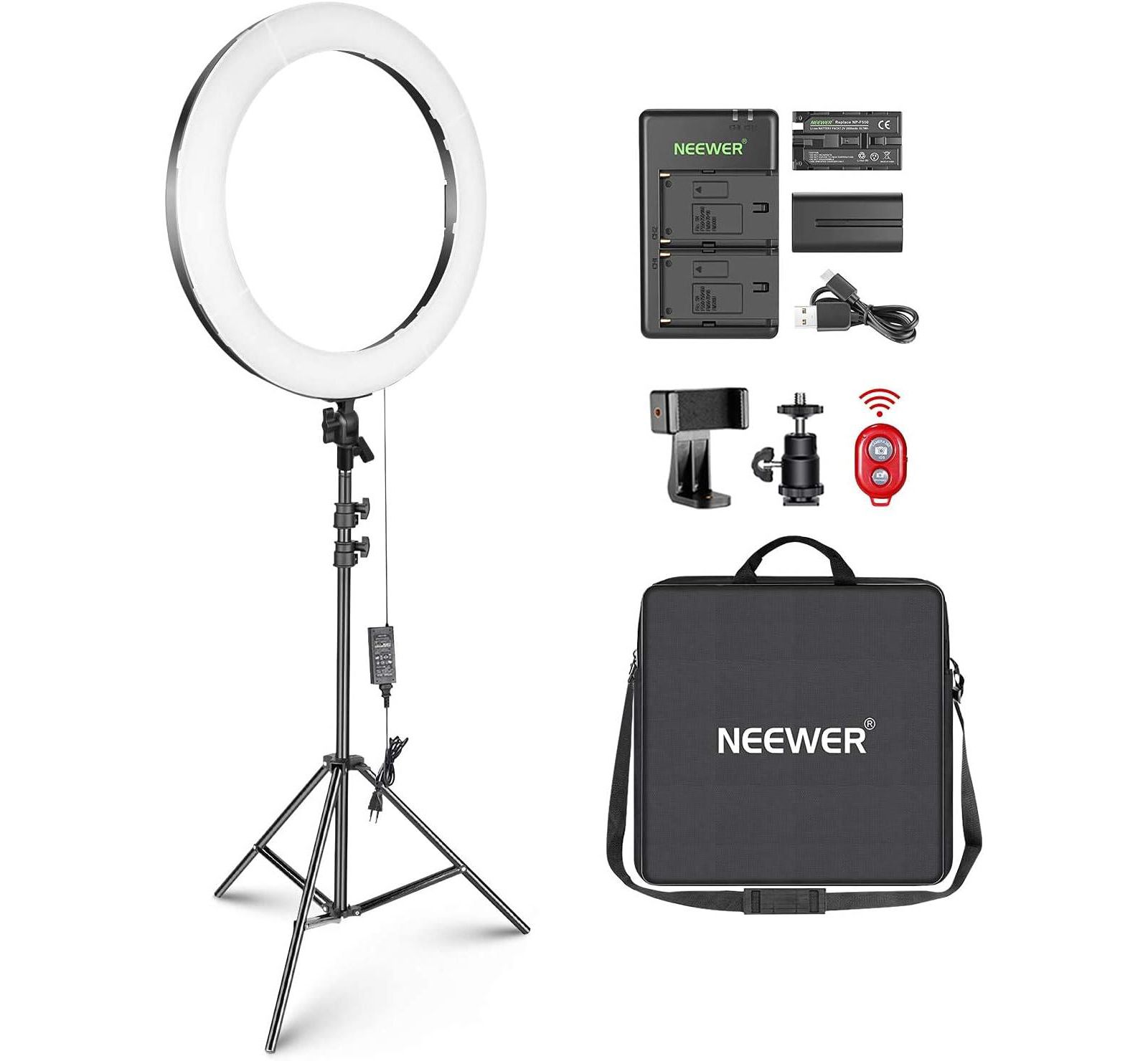 Neewer 20-Inch RP20-B Adjustable Color Temperature (3200K-5600K) Ring Light Kit
