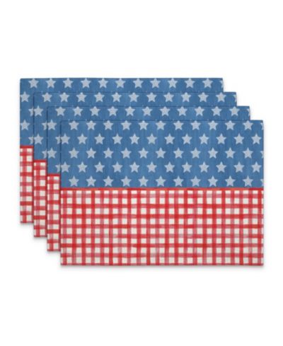 CounterArt Тканевые салфетки для стола Old Glory Gingham, набор из 4 шт