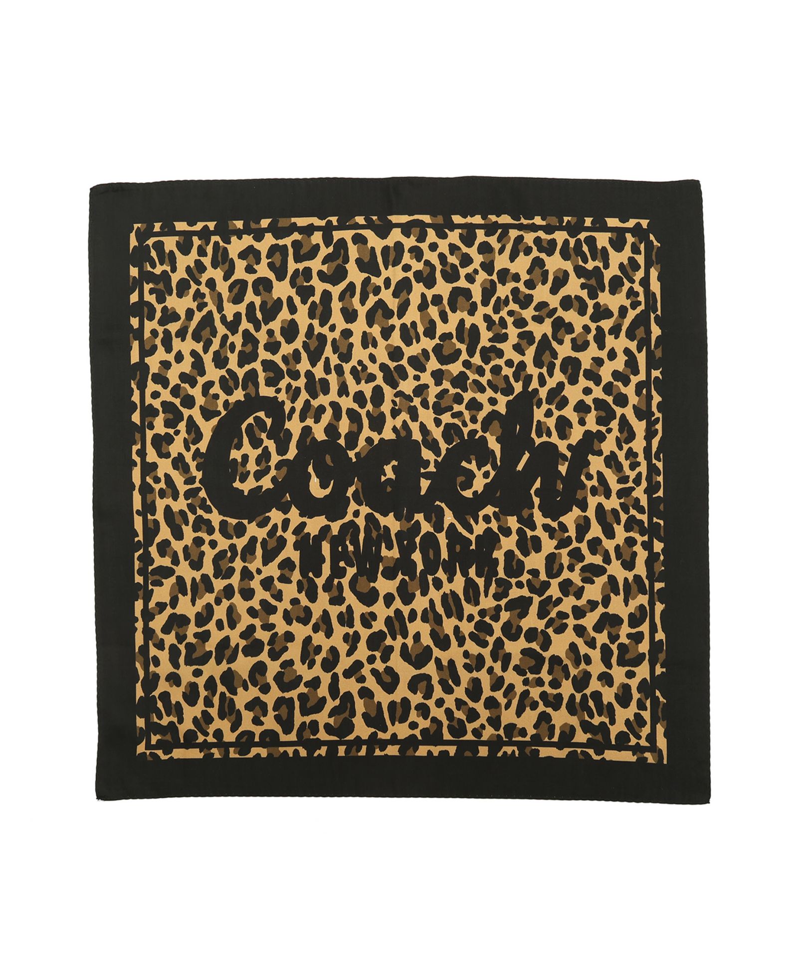 COACH Women's Script Leopard Print Silk Bandana Scarf