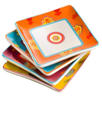 Euro Ceramica Galicia Canape Plates, Set of 4